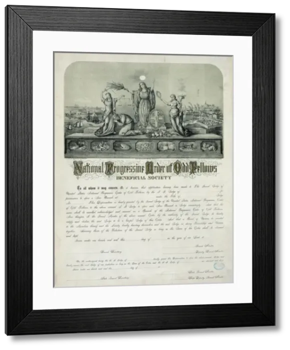 Framed Print : National Progressive Order of Odd Fellows, Beneficial Societ Framed Print : National Progressive Order of Odd Fellows, Beneficial Societ