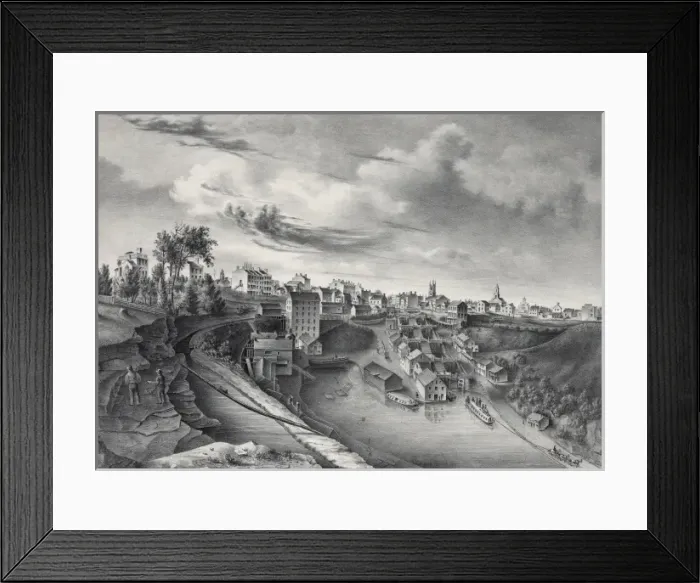 Framed Print : View of the upper village of Lockport Niagara Co. N. Y Framed Print : View of the upper village of Lockport Niagara Co. N. Y
