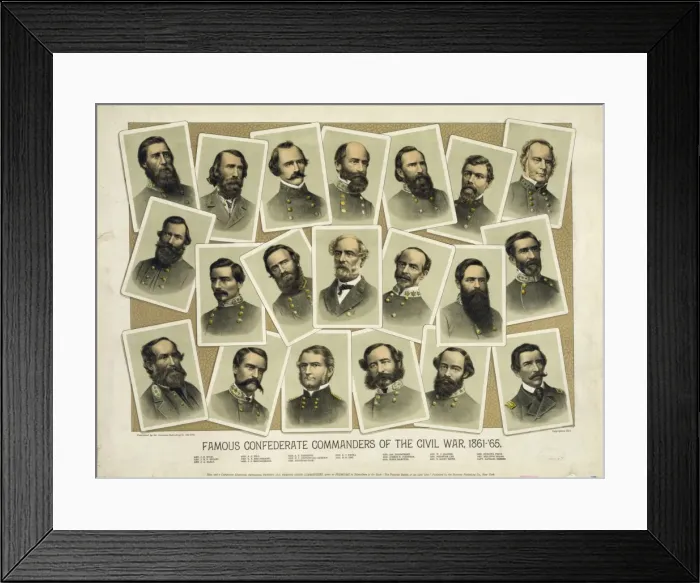 Framed Print : Famous Confederate commanders of the Civil War, 1861- 65 Framed Print : Famous Confederate commanders of the Civil War, 1861- 65