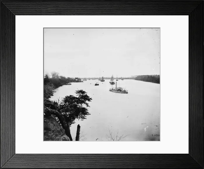 Framed Print : Varina Landing, Virginia (vicinity). View of ships on James Framed Print : Varina Landing, Virginia (vicinity). View of ships on James