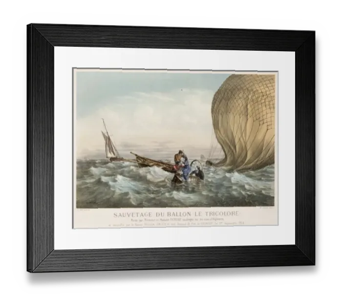 Framed Print : Sauvetage du ballon Le Tricolore Monte par Monsieur et Madam Framed Print : Sauvetage du ballon Le Tricolore Monte par Monsieur et Madam