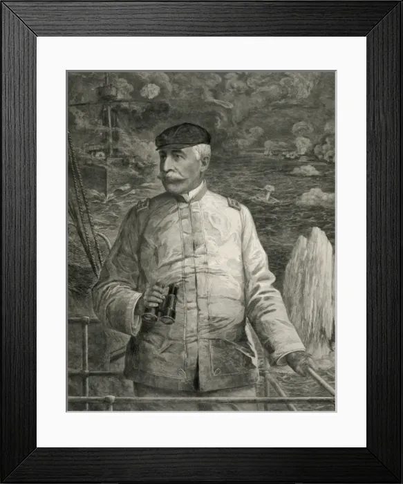 Framed Print : Admiral Dewey on the bridge Framed Print : Admiral Dewey on the bridge