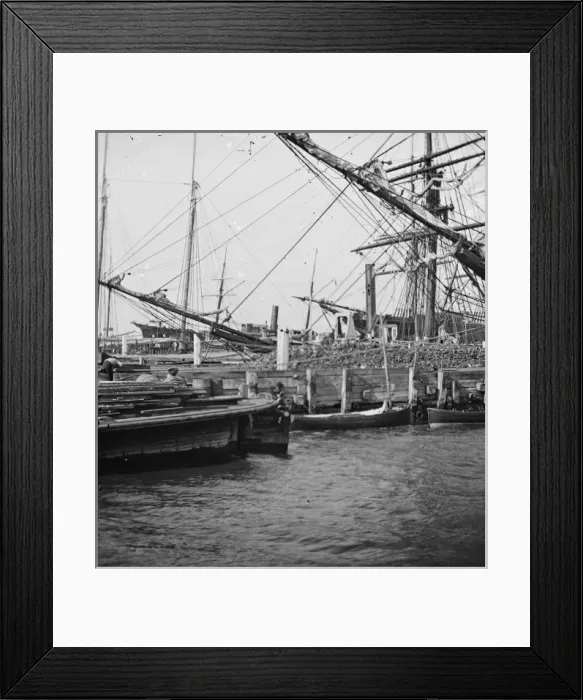 Framed Print : Charleston, South Carolina. View of the wharves near the Bat Framed Print : Charleston, South Carolina. View of the wharves near the Bat