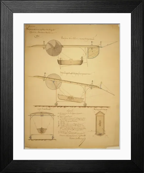 Framed Print : Plateforme aerienne, cerf-volant libre dirigeable, systeme V Framed Print : Plateforme aerienne, cerf-volant libre dirigeable, systeme V
