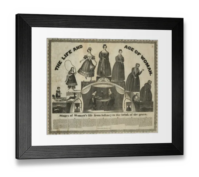 Framed Print : The Life and age of woman, stages of womans life from the i Framed Print : The Life and age of woman, stages of womans life from the i
