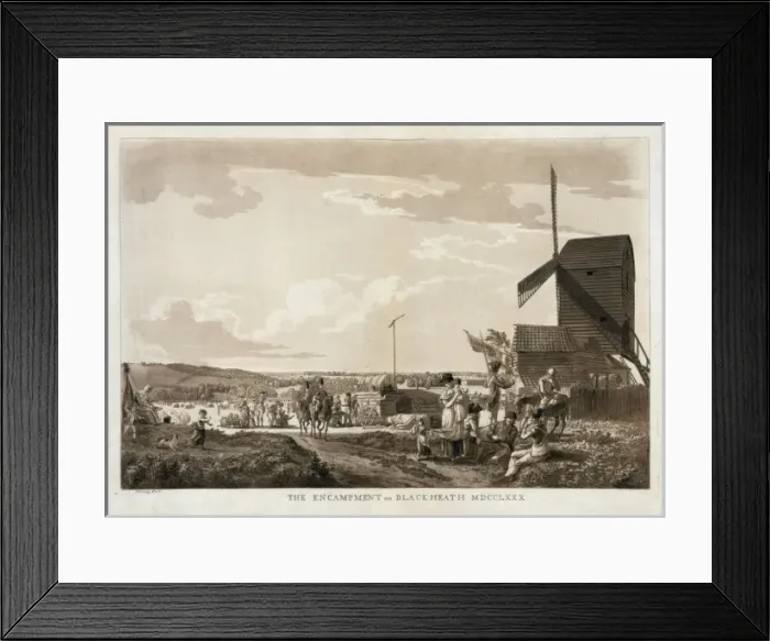 Framed Print : The encampment on the Black-Heath MDCCLXXX Framed Print : The encampment on the Black-Heath MDCCLXXX