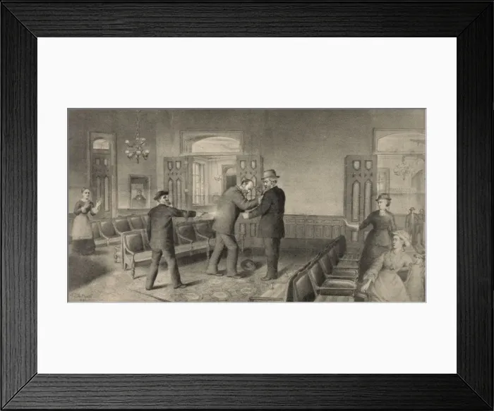 Framed Print : Scene of the assassination of Gen. James A. Garfield, Presid Framed Print : Scene of the assassination of Gen. James A. Garfield, Presid