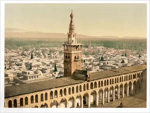 General view and Minaret of the Bride, Damascus, Holy Land
