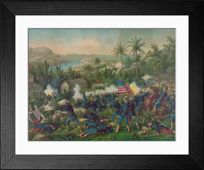 Framed Print : The Battle of Quasimas near Santiago June 24th, 1898. The 9t Framed Print : The Battle of Quasimas near Santiago June 24th, 1898. The 9t