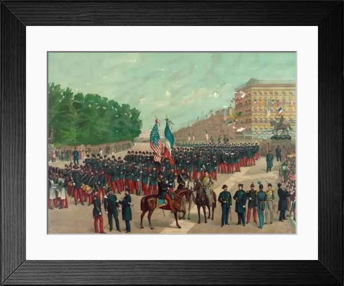 Framed Print : Halt of the Grenadiers Rochambeau in Union Square New York Framed Print : Halt of the Grenadiers Rochambeau in Union Square New York