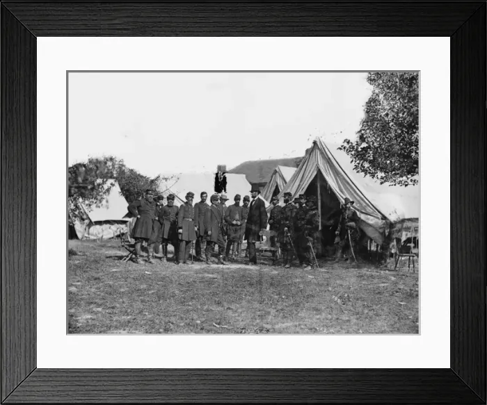 Framed Print : Antietam, Md. President Lincoln with Gen. George B. McClella Framed Print : Antietam, Md. President Lincoln with Gen. George B. McClella