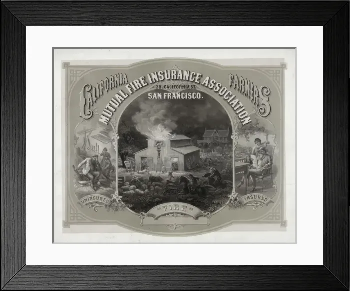 Framed Print : California Farmers Mutual Fire Insurance Association Framed Print : California Farmers Mutual Fire Insurance Association