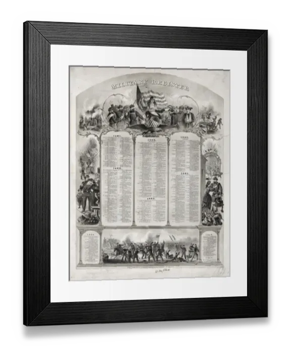 Framed Print : Military register Framed Print : Military register