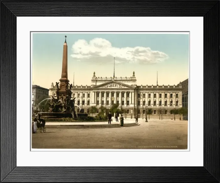 Framed Print : University and Mendebrunnen, Leipsig (i. e. Leipzig), Saxony Framed Print : University and Mendebrunnen, Leipsig (i. e. Leipzig), Saxony