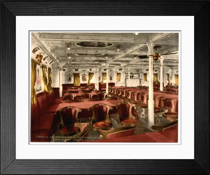 Framed Print : Konig Albert, dining room, first class, North German Lloyd Framed Print : Konig Albert, dining room, first class, North German Lloyd