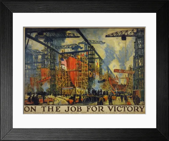 Framed Print : On the job for victory United States Shipping Board, Emergen Framed Print : On the job for victory United States Shipping Board, Emergen