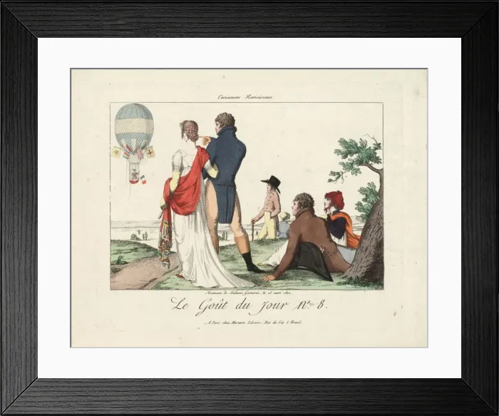 Framed Print : Jeanne-Genevieve Garnerin flying in a balloon Framed Print : Jeanne-Genevieve Garnerin flying in a balloon