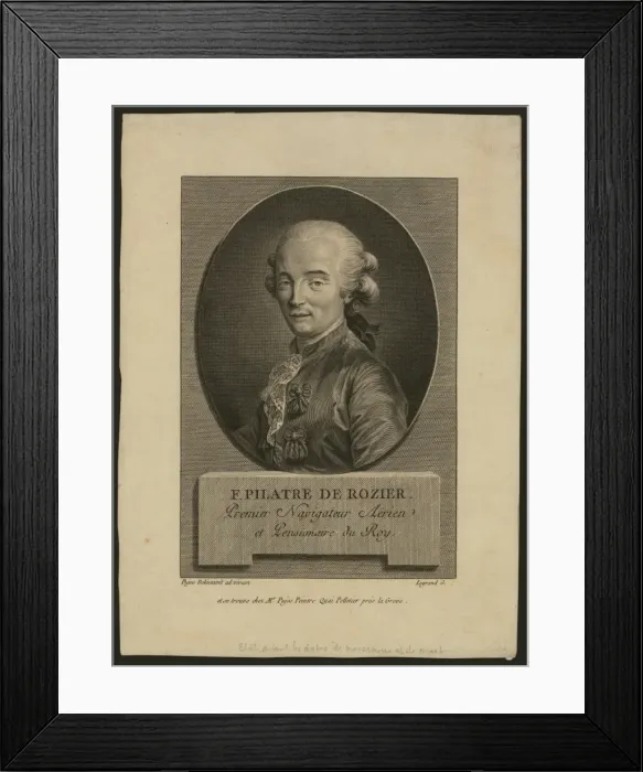 Framed Print : F. Pilatre de Rozier. Premier navigateur aerien et pensionai Framed Print : F. Pilatre de Rozier. Premier navigateur aerien et pensionai