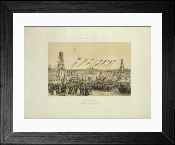 Framed Print : Fete de la Concorde, arrivee des corporations au Champ-de-Ma Framed Print : Fete de la Concorde, arrivee des corporations au Champ-de-Ma