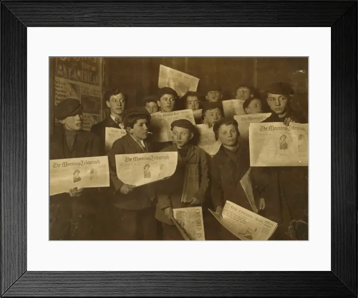 Framed Print : 2 AM February 12, 1908. Papers just out Framed Print : 2 AM February 12, 1908. Papers just out