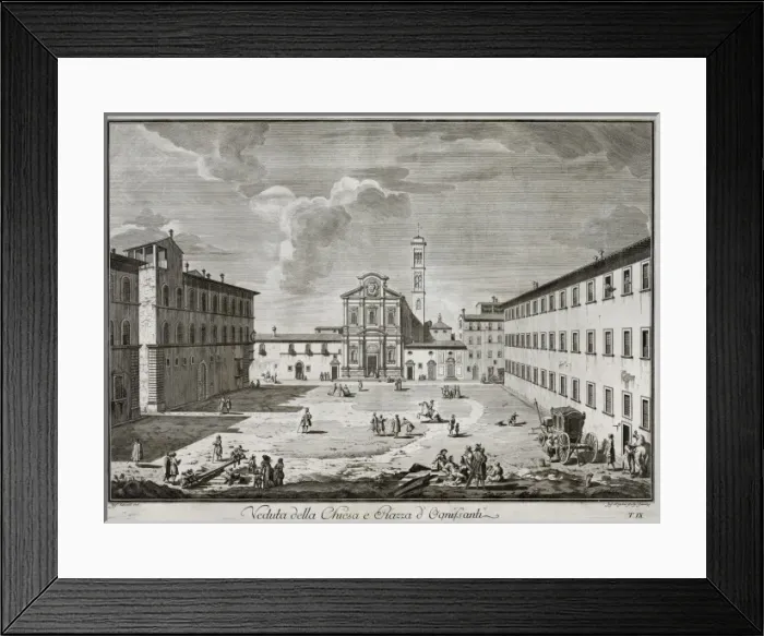Framed Print : Veduta della Chiesa e Piazza d Ognissanti Framed Print : Veduta della Chiesa e Piazza d Ognissanti