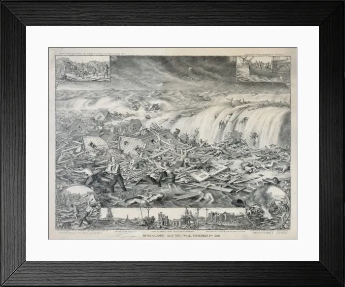 Framed Print : Awful calamity gulf tidal wave. September 8th 1900 Framed Print : Awful calamity gulf tidal wave. September 8th 1900