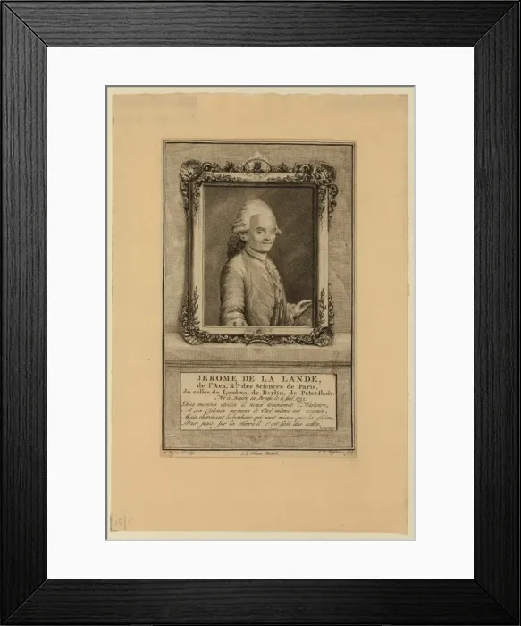 Framed Print : Jerome de La Lande, de l Aca. rle. des sciences de Paris, de Framed Print : Jerome de La Lande, de l Aca. rle. des sciences de Paris, de