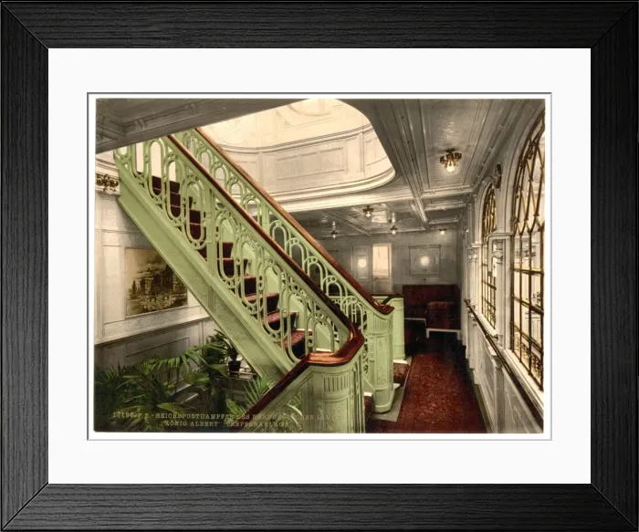 Framed Print : Konig Albert, staircase, North German Lloyd, Royal Mail Stea Framed Print : Konig Albert, staircase, North German Lloyd, Royal Mail Stea
