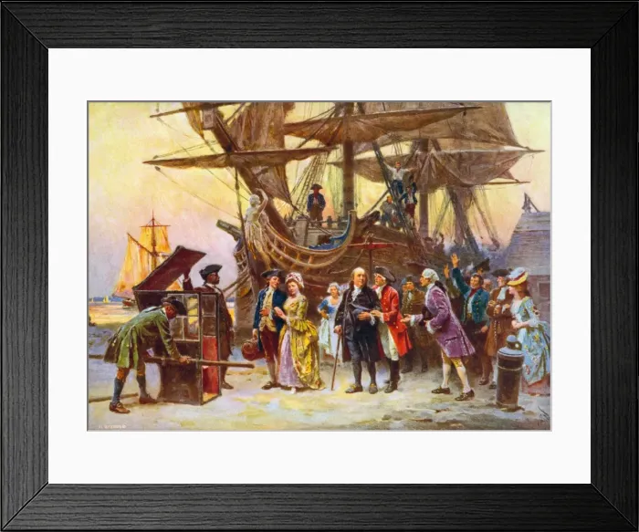 Framed Print : Franklins return to Philadelphia, 1785 Framed Print : Franklins return to Philadelphia, 1785
