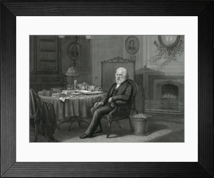 Framed Print : Longfellow in his study Framed Print : Longfellow in his study