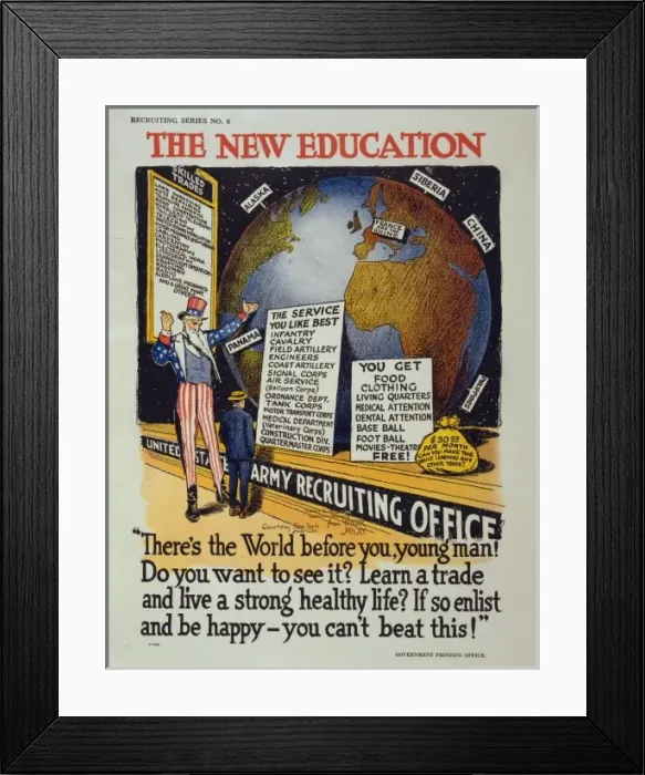Framed Print : The new education Theres the world before you, young man! D Framed Print : The new education Theres the world before you, young man! D