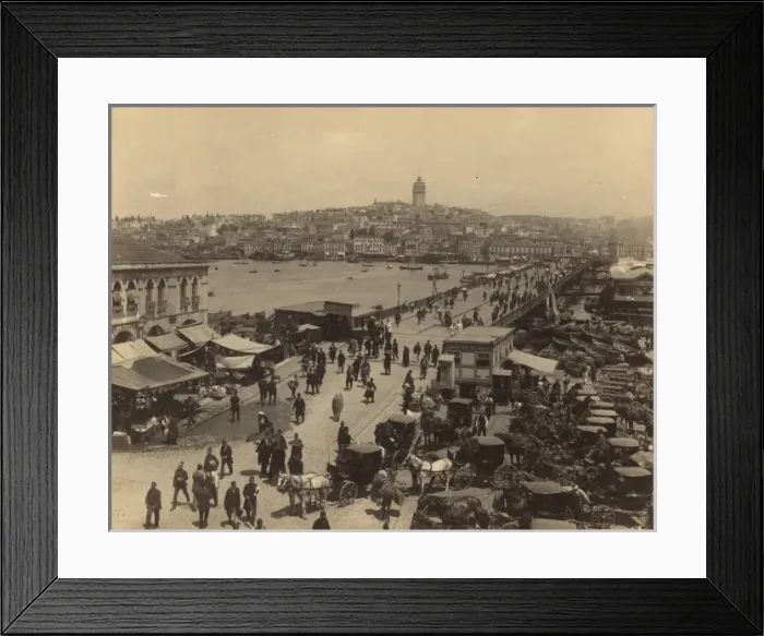 Framed Print : Aerial view of the Galata Bridge, Istanbul Framed Print : Aerial view of the Galata Bridge, Istanbul