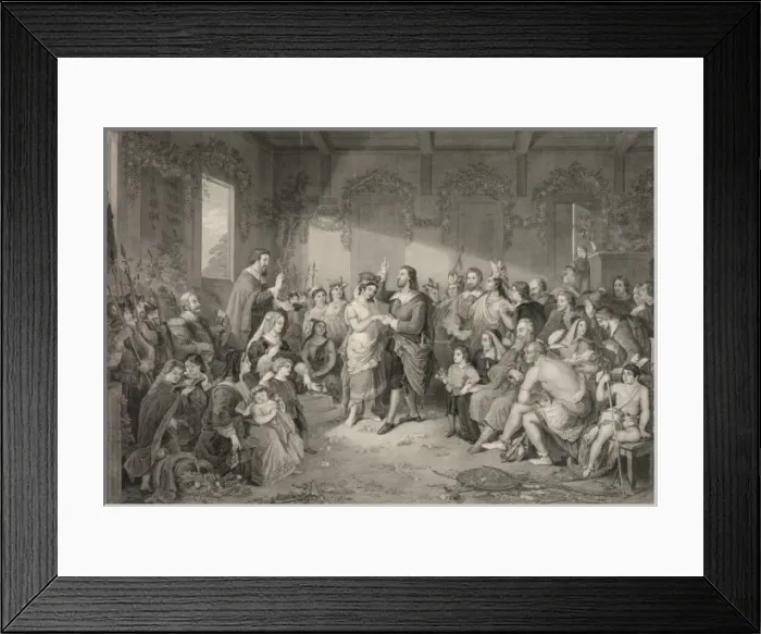 Framed Print : Marriage of Pocahontas Framed Print : Marriage of Pocahontas