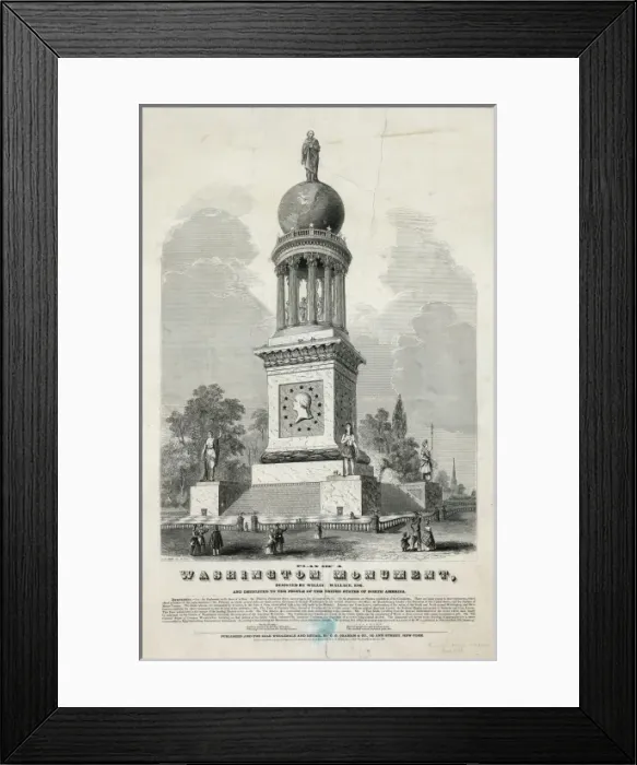 Framed Print : Plan of a Washington monument, designed by William Wallace Framed Print : Plan of a Washington monument, designed by William Wallace