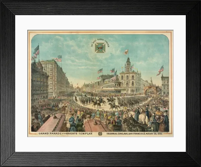 Framed Print : Grand parade of the Knights Templar triennial conclave, San Framed Print : Grand parade of the Knights Templar triennial conclave, San