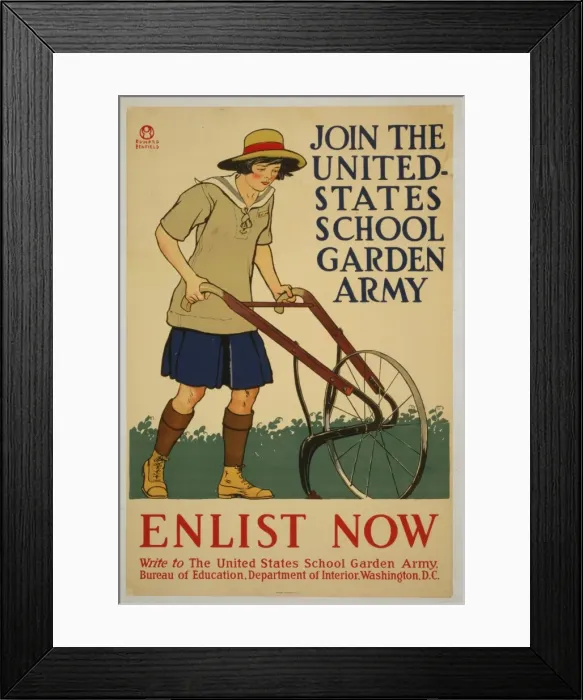 Framed Print : Join the United States school garden army - Enlist now Framed Print : Join the United States school garden army - Enlist now