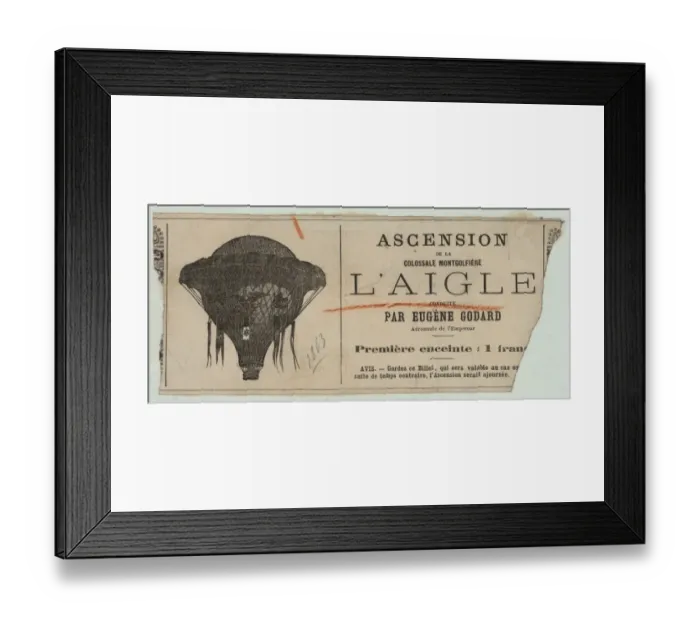 Framed Print : Ascension de la colossale Montgolfiere L Aigle conduite par
