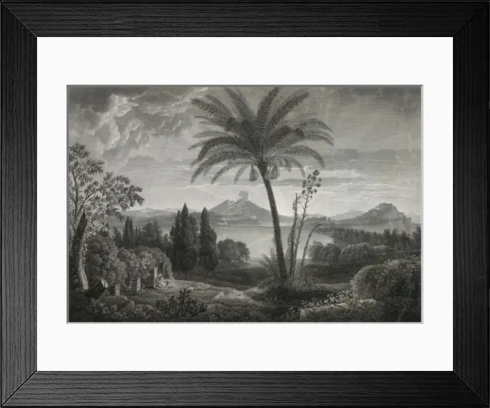 Framed Print : View of Mount Vesuvius from the Mare Morto near Naples Framed Print : View of Mount Vesuvius from the Mare Morto near Naples