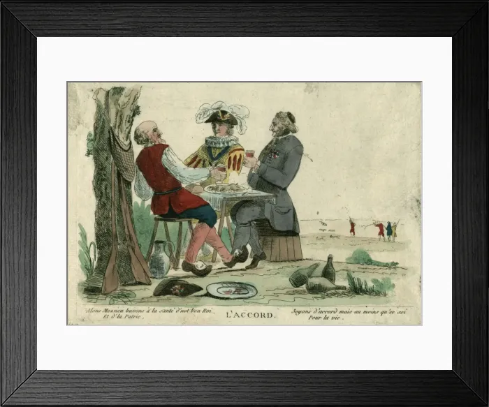 Framed Print : L accord. Print shows a meeting between the clergy, nobility, Framed Print : L accord. Print shows a meeting between the clergy, nobility,