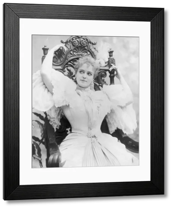 Framed Print : Lillian Russell, three-quarter length portrait, seated, with Framed Print : Lillian Russell, three-quarter length portrait, seated, with