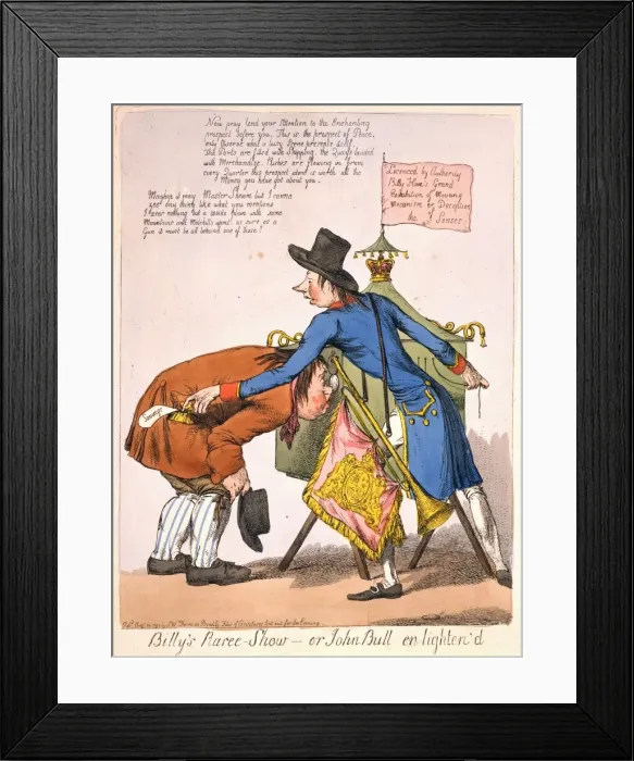 Framed Print : Billys Raree-Show or John Bull en lighten d Framed Print : Billys Raree-Show or John Bull en lighten d