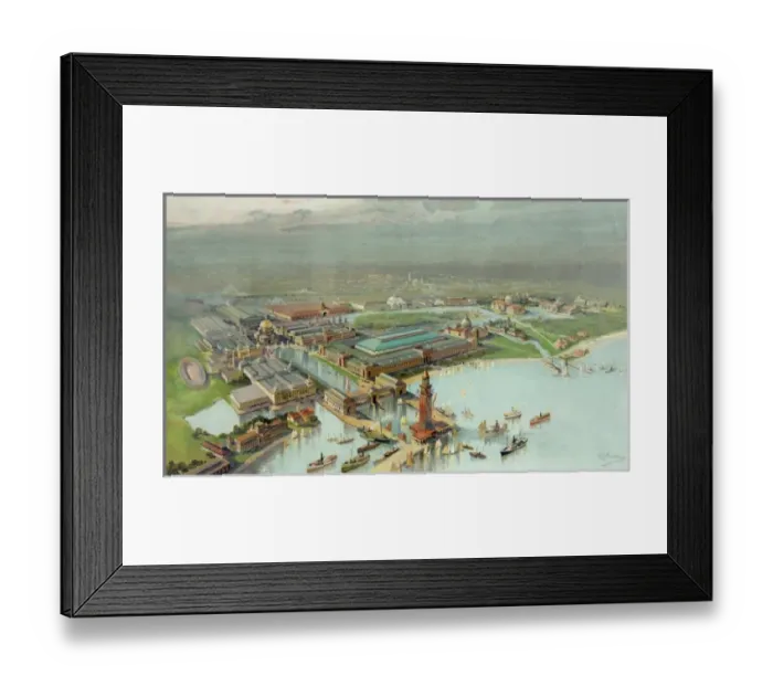 Framed Print : Official birdseye view. Worlds Columbian Exposition, Chicag Framed Print : Official birdseye view. Worlds Columbian Exposition, Chicag