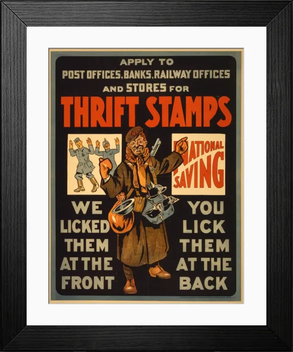 Framed Print : Thrift stamps. We licked them at the front, you lick them Framed Print : Thrift stamps. We licked them at the front, you lick them