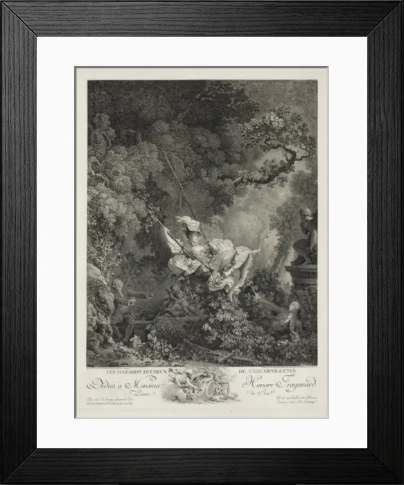Framed Print : Les hazards heureux de l escarpolettes Framed Print : Les hazards heureux de l escarpolettes