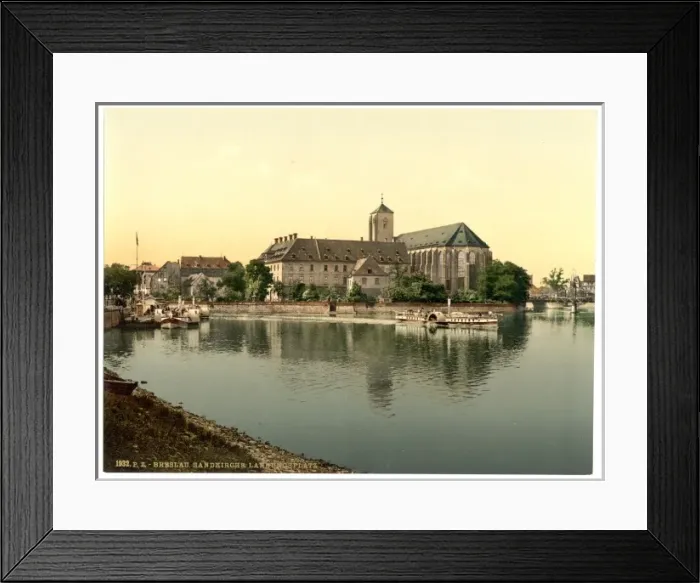 Framed Print : Landing place, Sand Church, Breslau, Silesia, Germany (i. e Framed Print : Landing place, Sand Church, Breslau, Silesia, Germany (i. e