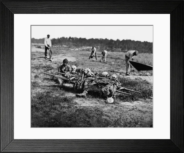 Framed Print : Cold Harbor, Va. African Americans collecting bones of soldi Framed Print : Cold Harbor, Va. African Americans collecting bones of soldi