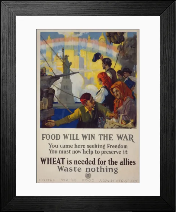 Framed Print : Food will win the war - You came here seeking freedom, now y Framed Print : Food will win the war - You came here seeking freedom, now y