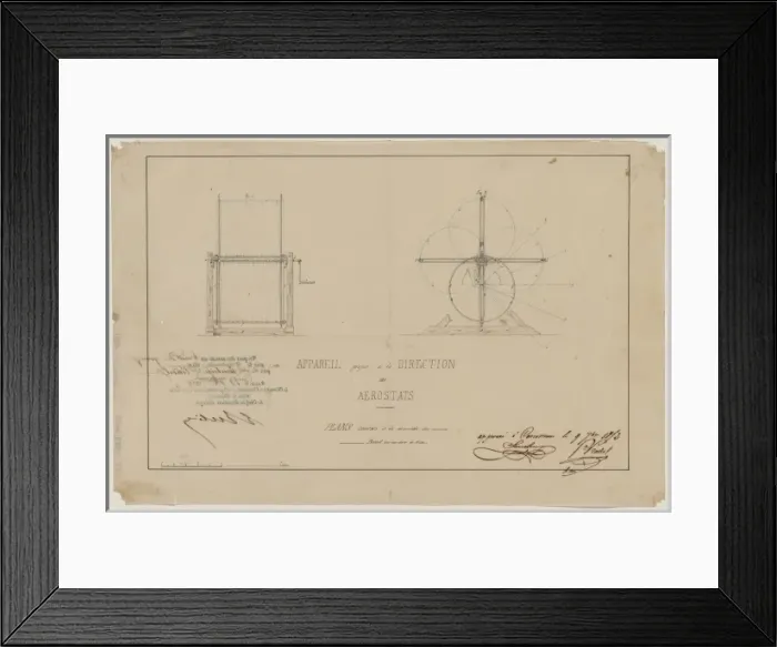 Framed Print : Appareil propre e la direction des aerostats plans annexes e Framed Print : Appareil propre e la direction des aerostats plans annexes e