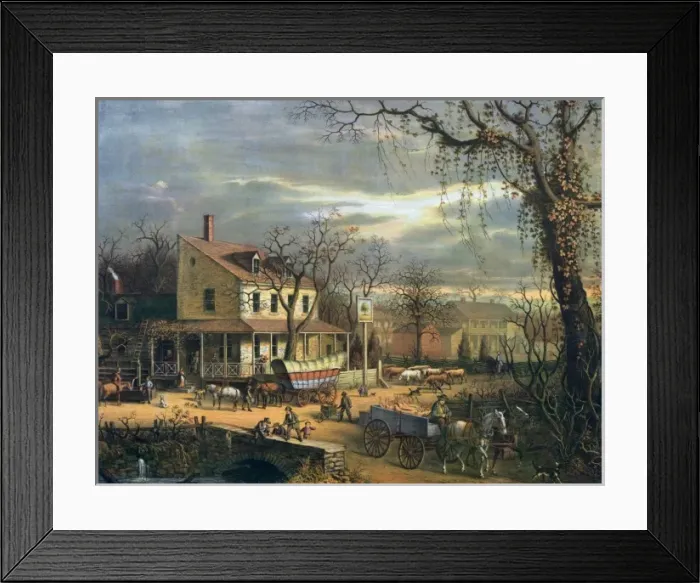 Framed Print : American scenery - the inn on the roadside Framed Print : American scenery - the inn on the roadside
