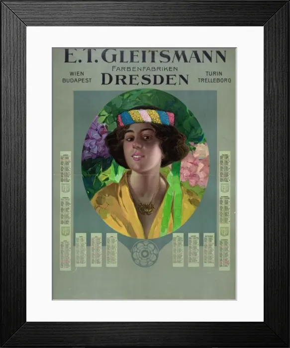 Framed Print : E. T. Gleitsmann, farbenfabriken, Dresden Framed Print : E. T. Gleitsmann, farbenfabriken, Dresden